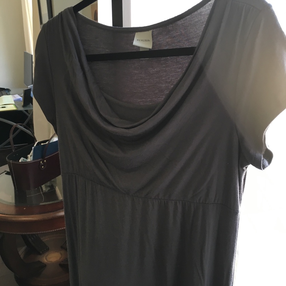 Cowl scoop neck dress